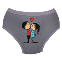 شورت زنانه چاپی بانو کش پهن طرح دختر پسر