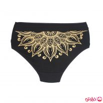 شورت زنانه نخی نارین مدل چاپ طلایی